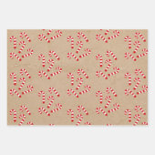 Kerstontbijtkoekjes, koekjes en Snoepjes stripes Inpakpapier Vel (Voorkant 3)