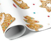 Kerstontbijtkoekjes met een modern patroon cadeaupapier (Rol Hoek)