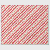 Kerstontbijtkoekjes Rood Cadeaupapier (Vlak)