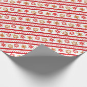 Kerstontbijtkoekjes Rood Cadeaupapier (Hoek)