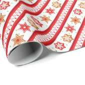 Kerstontbijtkoekjes Rood Cadeaupapier (Rol Hoek)