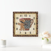 Kerstontbijtkoffieklok Vierkante Klok (Huis)