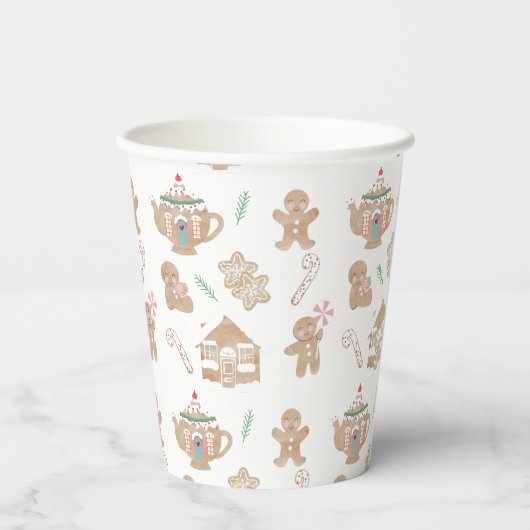 Kerstontbijtkoppen Papieren Bekers (Achterkant)