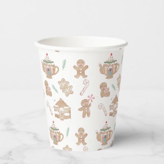 Kerstontbijtkoppen Papieren Bekers (Voorkant)