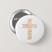 Kerstontbijtkruis Ronde Button 5,7 Cm (Voorkant /achterkant)