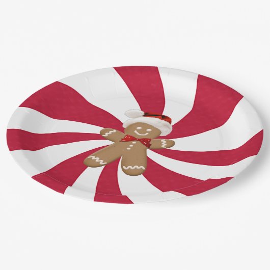 kerstontbijtman op peppermint papieren bordje (Gekanteld)
