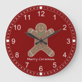 kerstontbijtman op rood kerst grote klok (Voorkant)