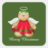 Kerstontbijtontbijt Angel Merry kerst Vierkante Sticker (Voorkant)