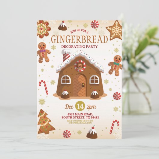 Kerstontbijtontbijt Decoratieve Partij Kaart (Staand voorkant)