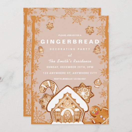 Kerstontbijtontbijt Decoratieve Partij Kaart (Voorkant / Achterkant)