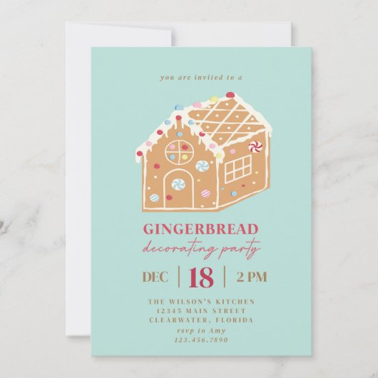 Kerstontbijtontbijt Decoratieve Partij Kaart (Voorkant)