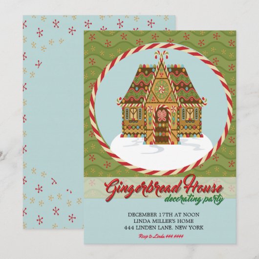 Kerstontbijtontbijt Decoratieve Partij Kaart (Voorkant / Achterkant)