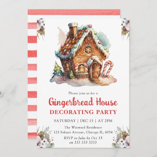 Kerstontbijtontbijt Decoratieve Partij Kaart (Voorkant / Achterkant)