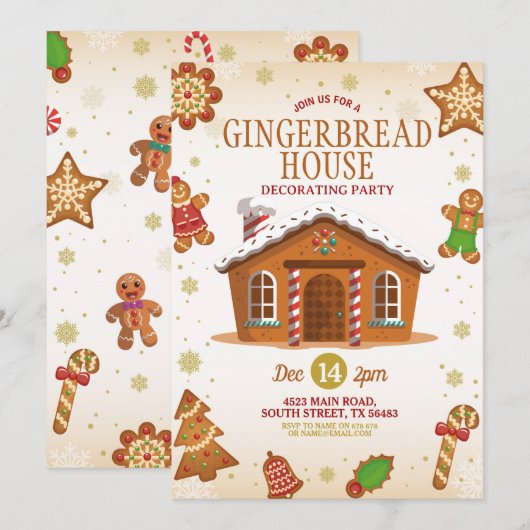 Kerstontbijtontbijt Decoratieve Partij Kaart (Voorkant / Achterkant)