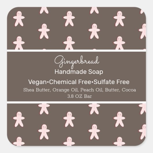 kerstontbijtontbijt Handmade Soap Branding Vierkante Sticker (Voorkant)