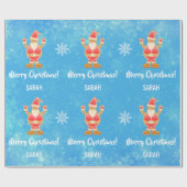 Kerstontbijtontbijtbrood Bruine kerstkerstman Pers Cadeaupapier (Vlak)