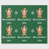 Kerstontbijtontbijtbrood Bruine kerstkerstman Pers Cadeaupapier (Vlak)