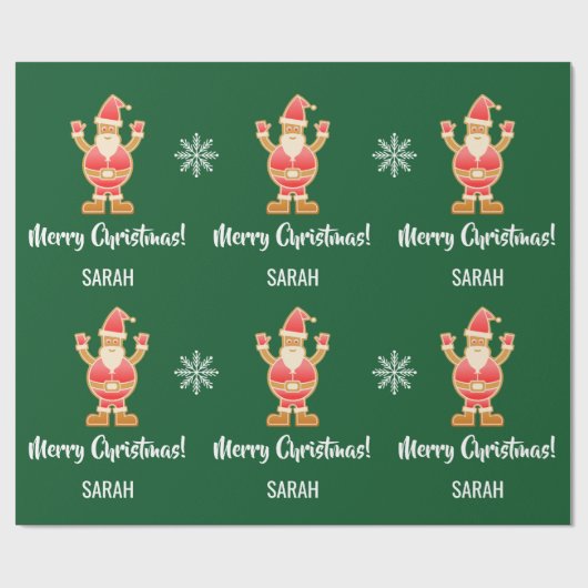 Kerstontbijtontbijtbrood Bruine kerstkerstman Pers Cadeaupapier (Vlak)