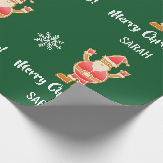 Kerstontbijtontbijtbrood Bruine kerstkerstman Pers Cadeaupapier (Hoek)