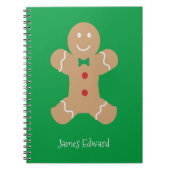 Kerstontbijtontbijtman met aangepaste naam notitieboek (Voorkant)