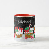 kerstontbijtontbijttrein voegt naam toe mok (Midden)