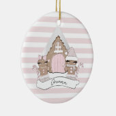 kerstontbijtroodroze bomen keramisch ornament (Rechts)