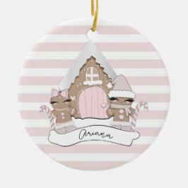 kerstontbijtroodroze bomen keramisch ornament