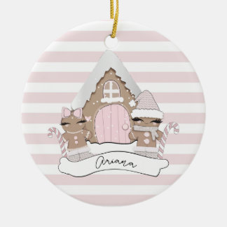 kerstontbijtroodroze bomen keramisch ornament