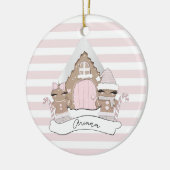 kerstontbijtroodroze bomen keramisch ornament (Links)