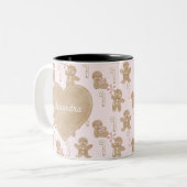 Kerstontbijtroze Tweekleurige Koffiemok (Voorkant links)