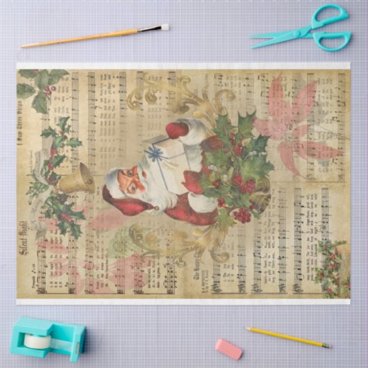 kerstontkoppeling voor Santa Music Poinsettia Tissuepapier (Craft)