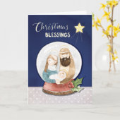 kerstontlastingen Snow Wereldbol Heilige Familie m Kaart (Gele Bloem)