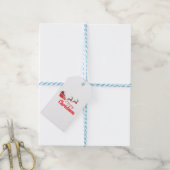 Kerstontwerp en rendieren cadeaulabel (Met Touw)
