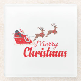 Kerstontwerp en rendieren glazen onderzetter
