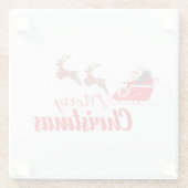 Kerstontwerp en rendieren glazen onderzetter (Achterkant)