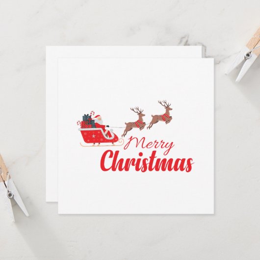 Kerstontwerp en rendieren kaart (Voorkant / Achterkant in situ)