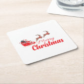 Kerstontwerp en rendieren kartonnen onderzetters (Schuin)