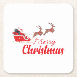 Kerstontwerp en rendieren kartonnen onderzetters