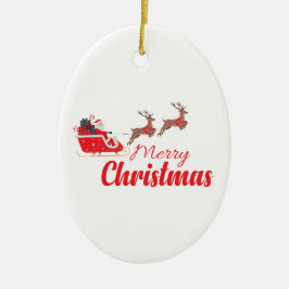 Kerstontwerp en rendieren keramisch ornament