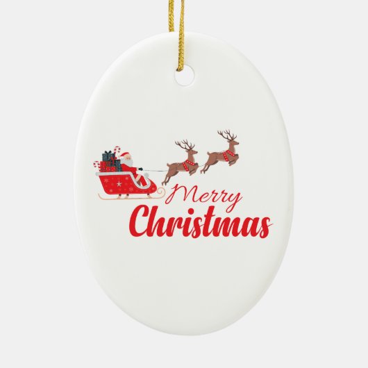 Kerstontwerp en rendieren keramisch ornament (Achterkant)