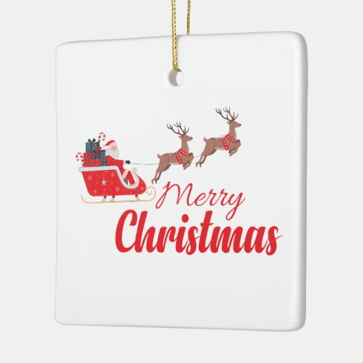 Kerstontwerp en rendieren keramisch ornament (Links)