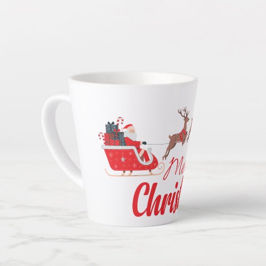Kerstontwerp en rendieren latte mok (Linkerhoek)