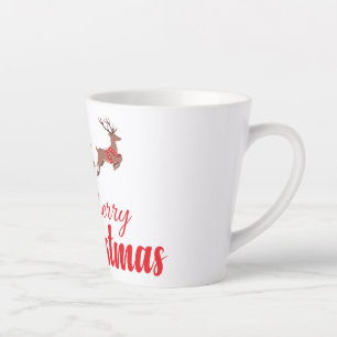 Kerstontwerp en rendieren latte mok