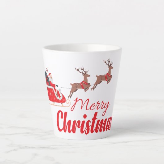Kerstontwerp en rendieren latte mok (Voorkant)