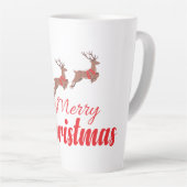 Kerstontwerp en rendieren latte mok (Rechterhoek)