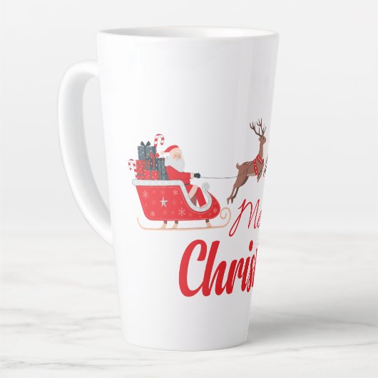 Kerstontwerp en rendieren latte mok (Linkerhoek)