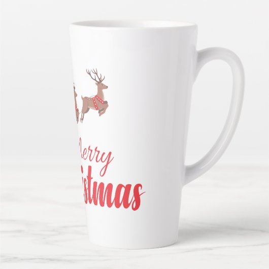 Kerstontwerp en rendieren latte mok (Rechts)