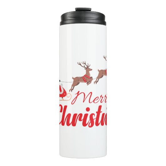 Kerstontwerp en rendieren thermosbeker (Voorkant)