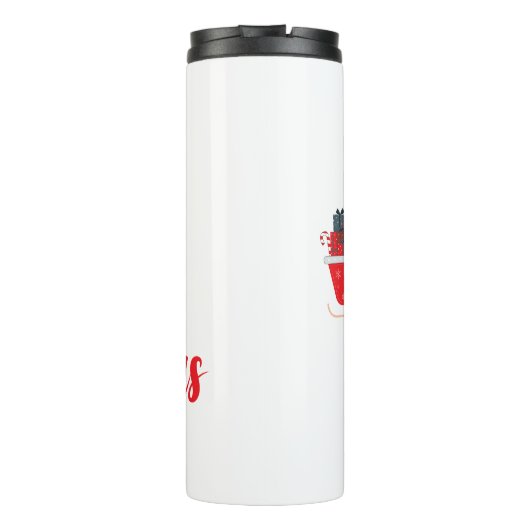 Kerstontwerp en rendieren thermosbeker (Achterkant)