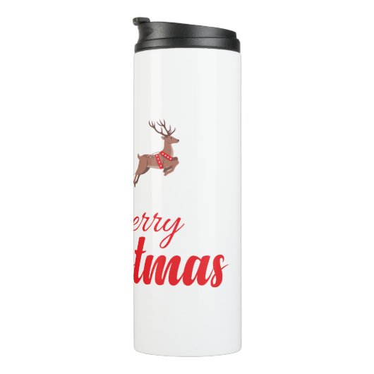 Kerstontwerp en rendieren thermosbeker (Geroteerd rechts)